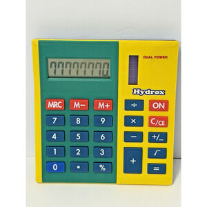 Retro Colorful Desktop Calculator Hydrox Dual Power Primary Colors Teacher